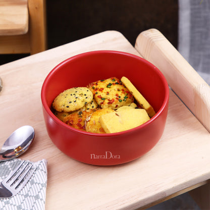 Narradora Zoro Stoneware Set | 1 Pc Serving Bowl | | Premium Crockery Perfect for Gifiting | Lead & Cadmium Free, Mircowave & Dishwasher Safe | Stoneware | Matt Finish | Red