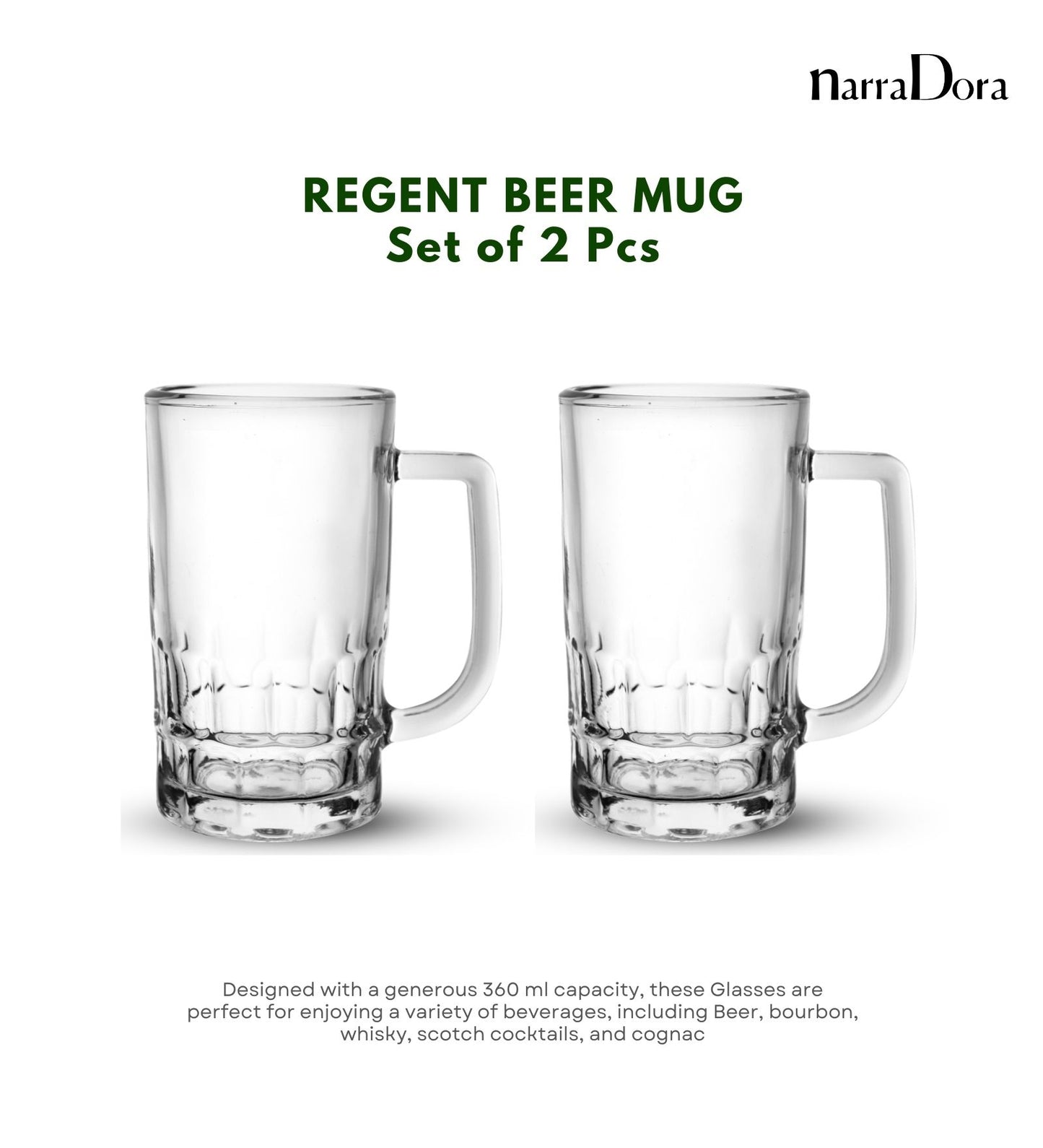 Narradora Beer Mug 360 ML - SET OF 2 PCS