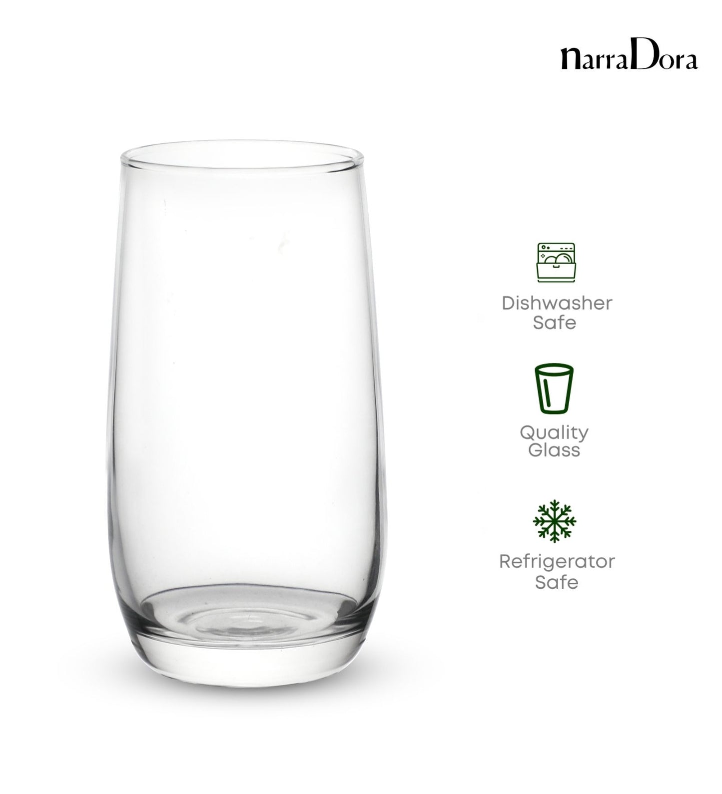 Narradora Long Drink Glass 360 ML - SET OF 6 PC