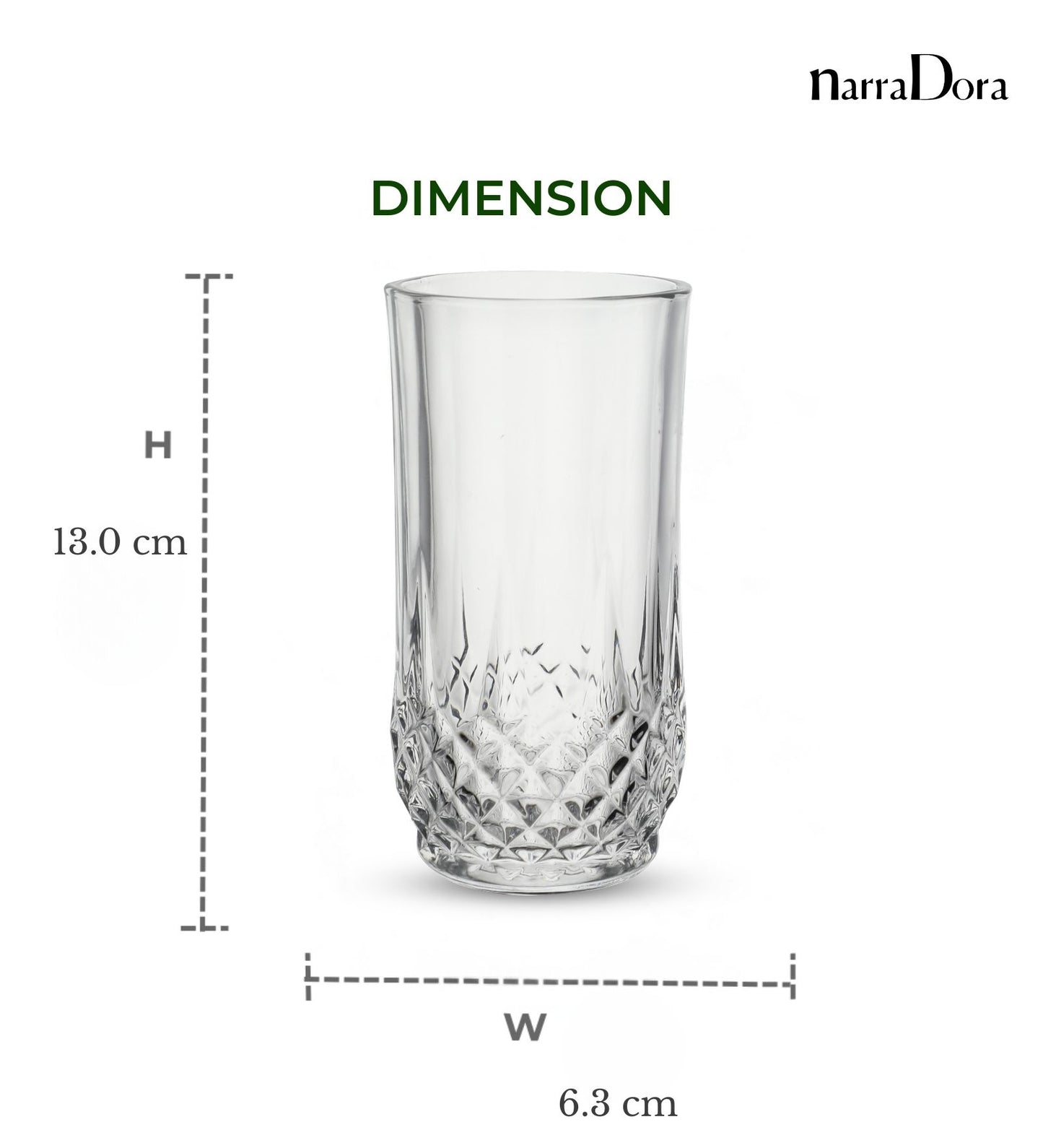 Narradora Water Glass 290 ML - SET OF 6 PCS