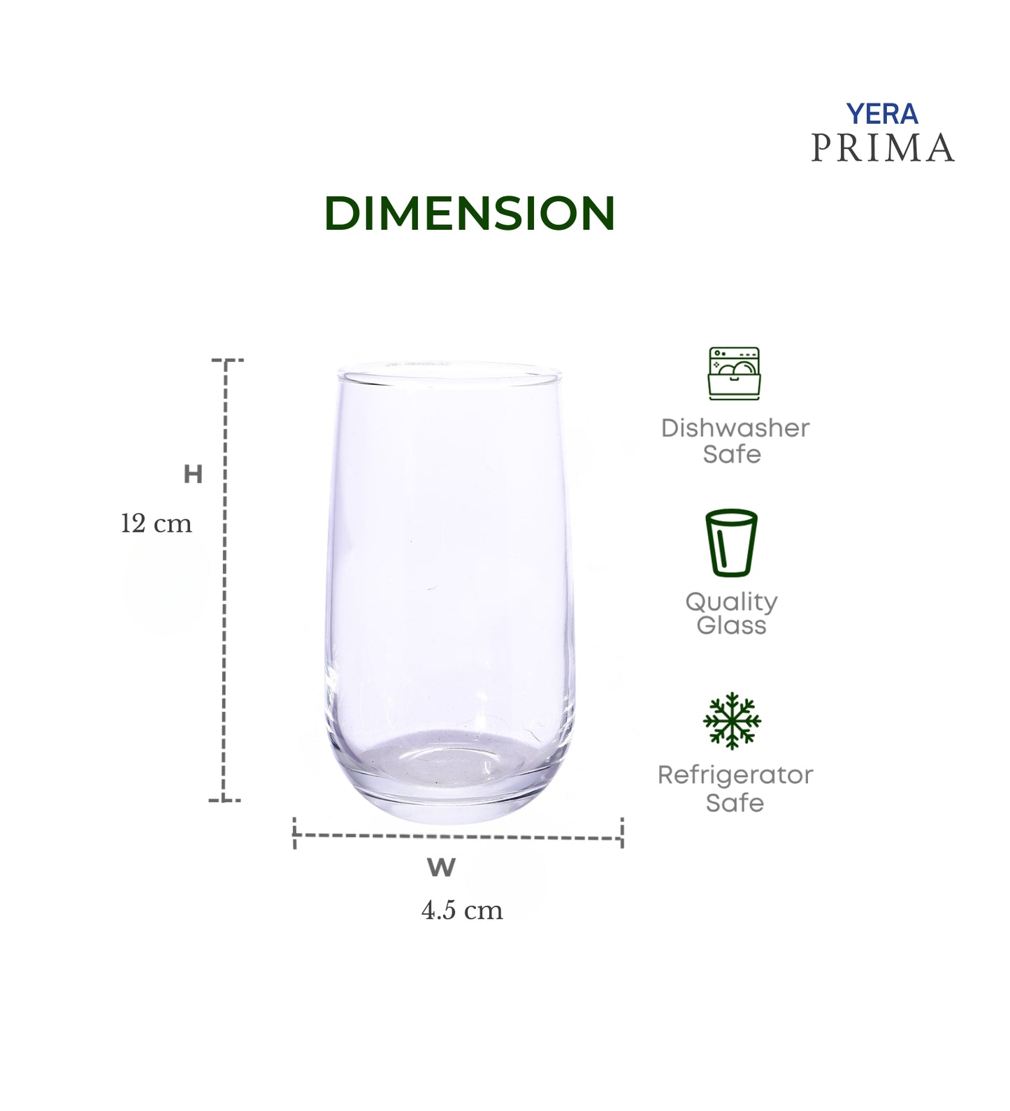 Yera Prima Aqua Water Juice Cocktail Glass 335 Ml