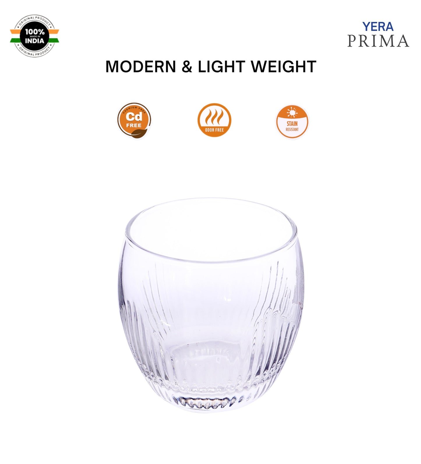 Yera Prima Zest Whisky Scotch Water Glasses 345 Ml