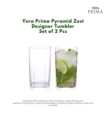 Yera Prima Pyramid Zest Designer Tumbler 210 Ml