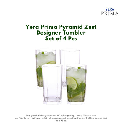 Yera Prima Pyramid Zest Designer Tumbler 210 Ml