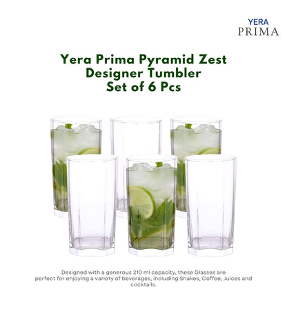 Yera Prima Pyramid Zest Designer Tumbler 210 Ml