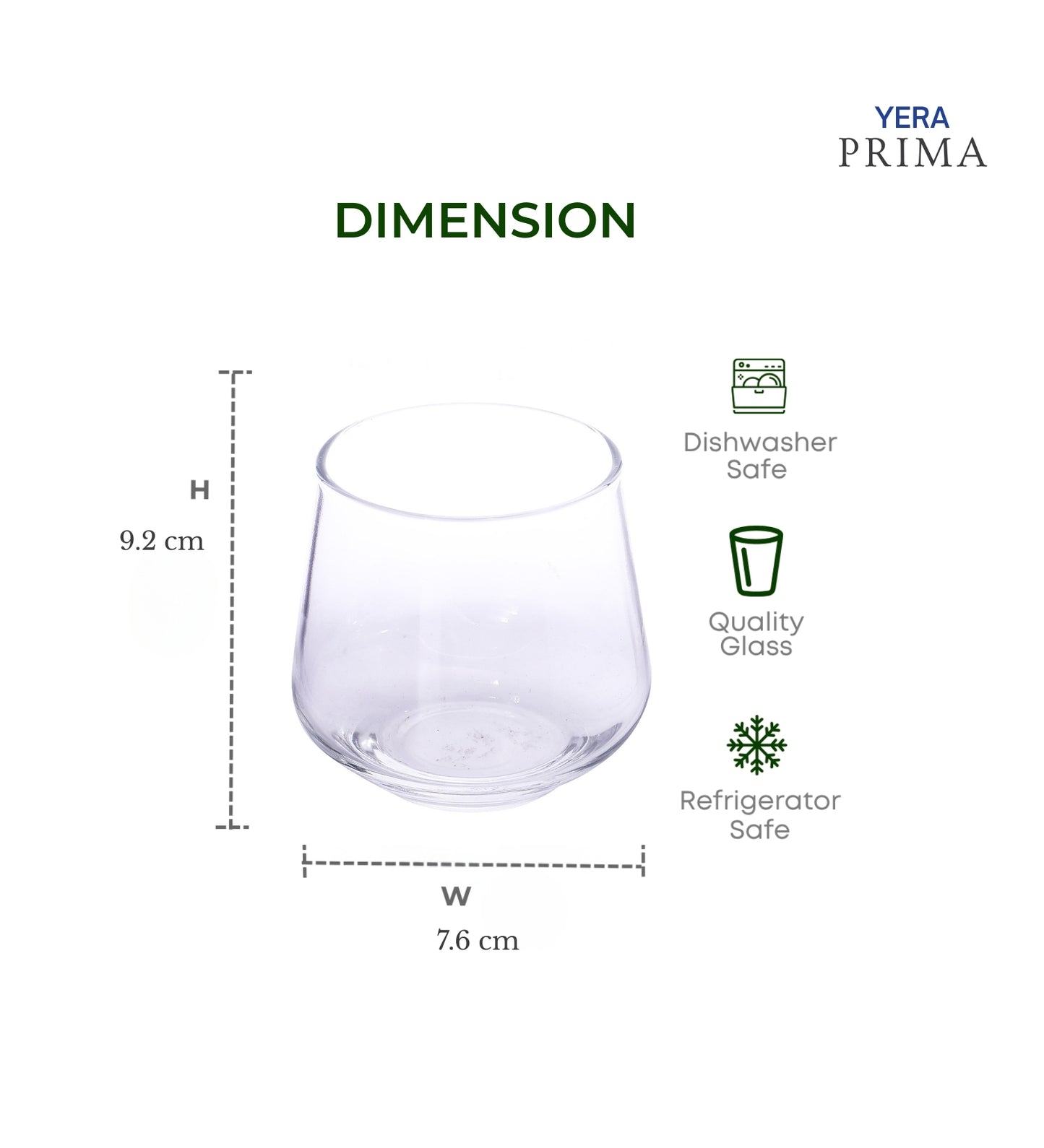 Yera Prima Oak Whisky Scotch Water Glasses 300 Ml