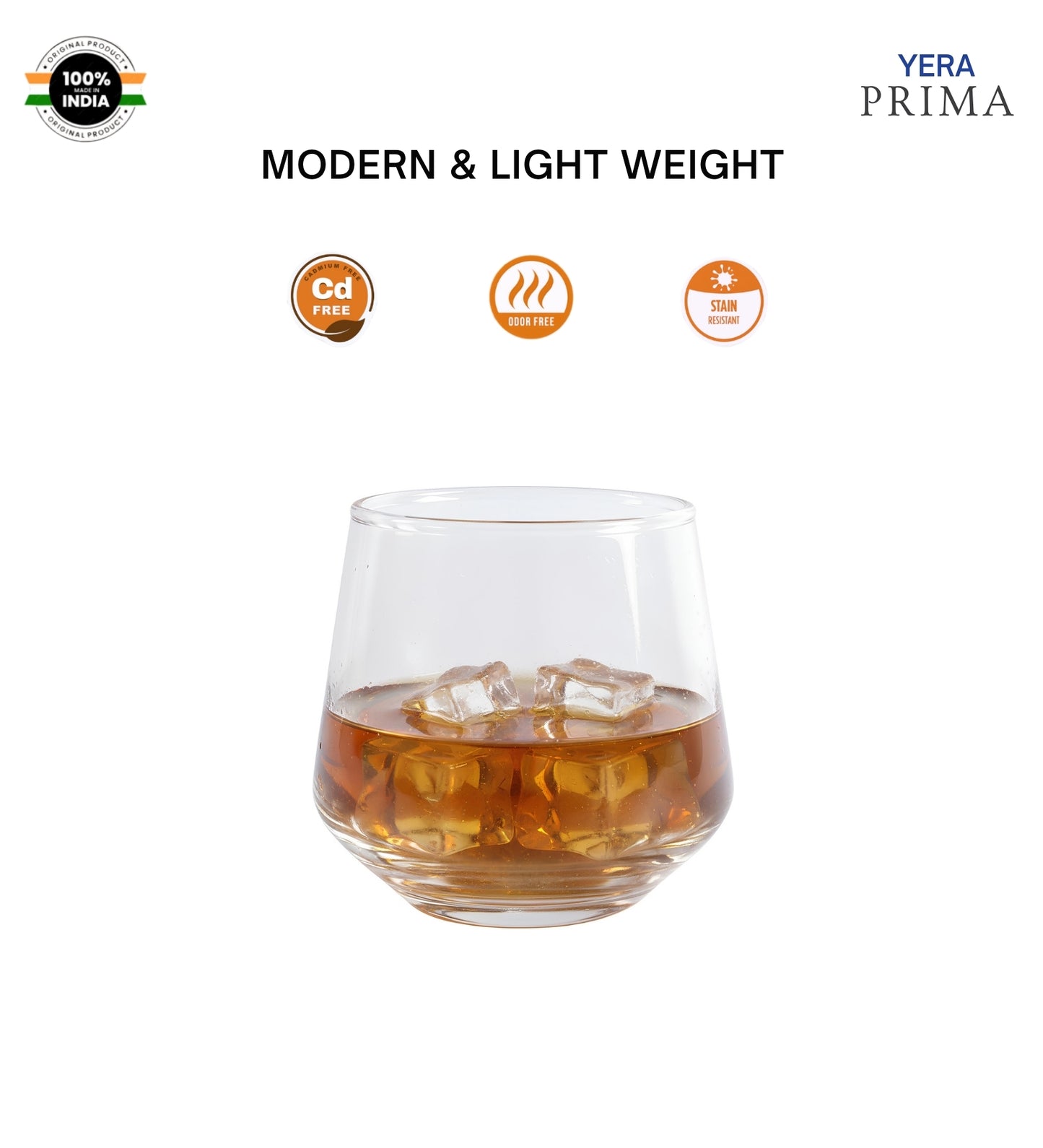 Yera Prima Oak Whisky Scotch Water Glasses 300 Ml