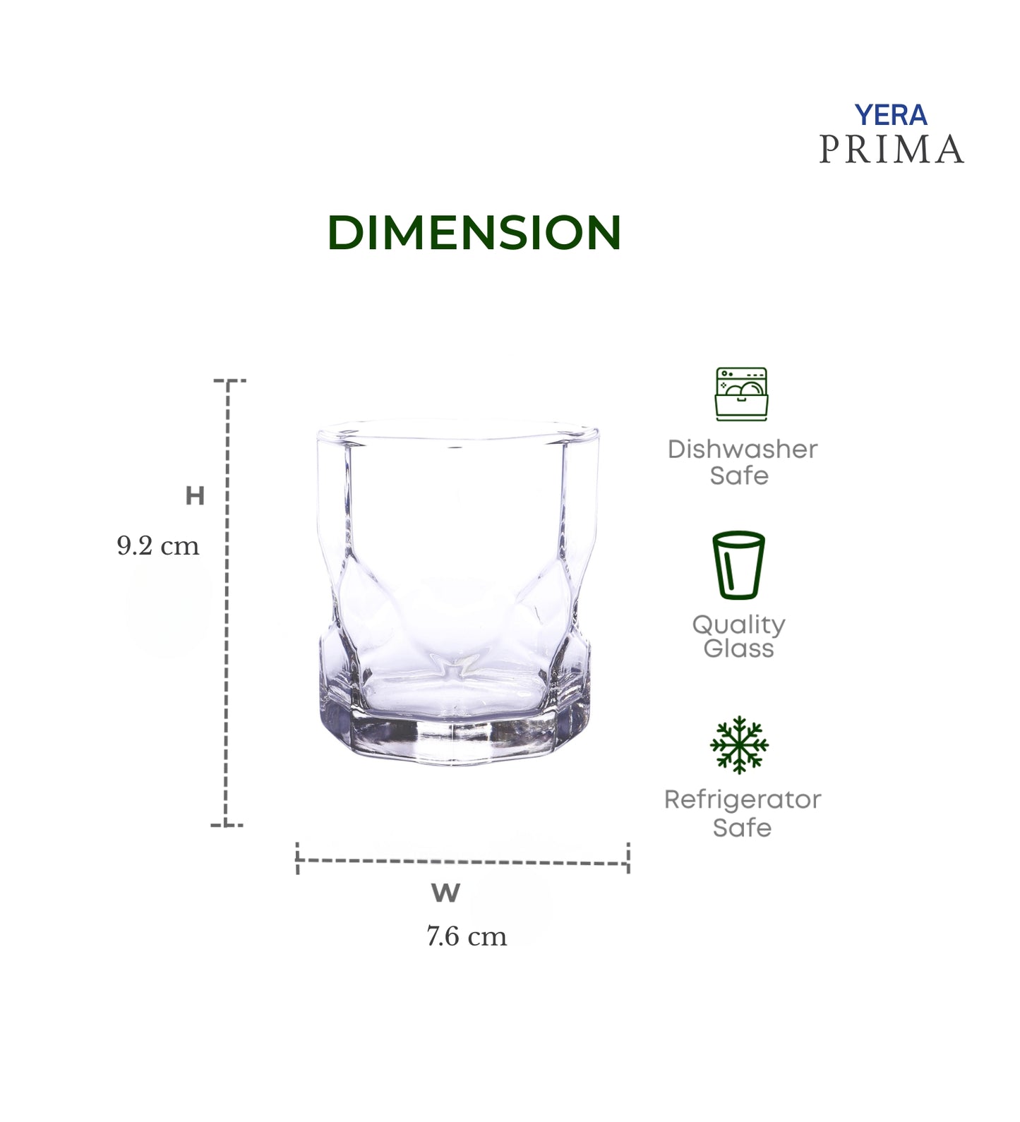 Yera Prima Oak Whisky Scotch Water Glasses 285 Ml