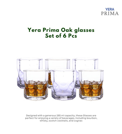 Yera Prima Oak Whisky Scotch Water Glasses 285 Ml