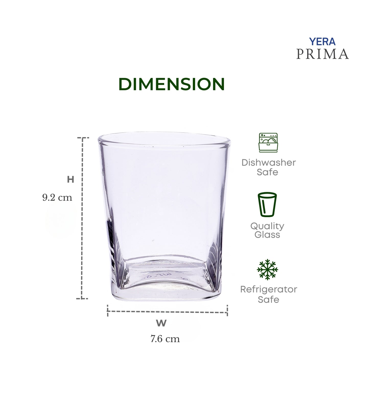 Yera Prima Oak Whisky Scotch Water Glasses 295 Ml
