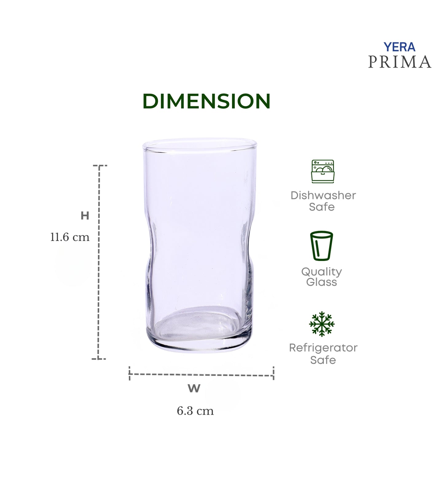 Yera Prima Aqua Water Juice Cocktail Glass 285 Ml