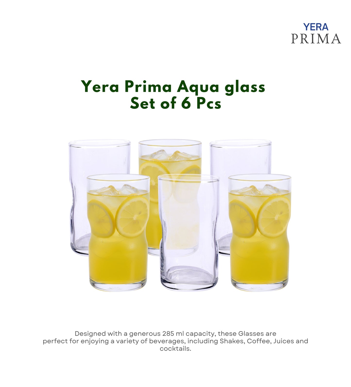 Yera Prima Aqua Water Juice Cocktail Glass 285 Ml