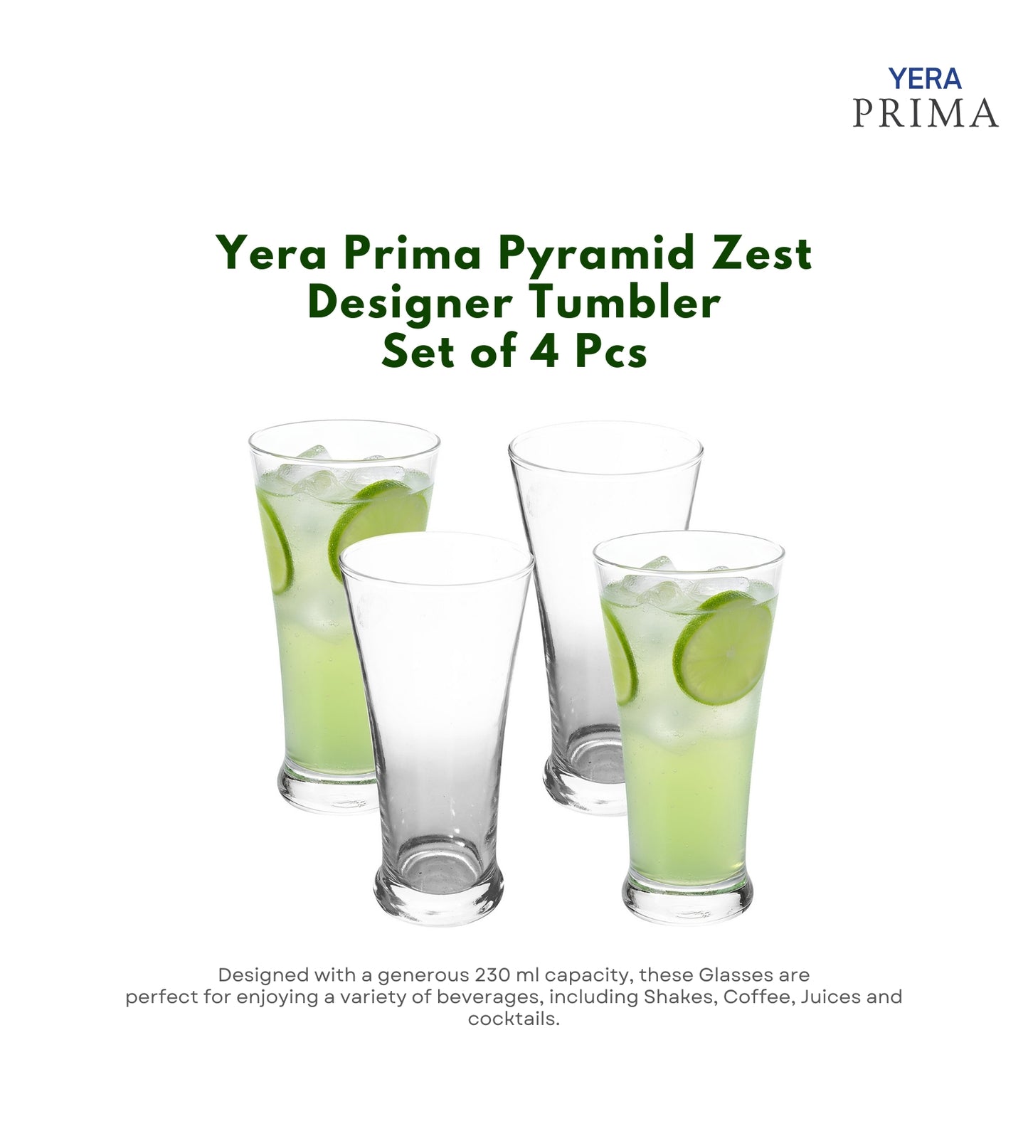 Yera Prima Pink Mocktail Cocktail Glasses 350 Ml