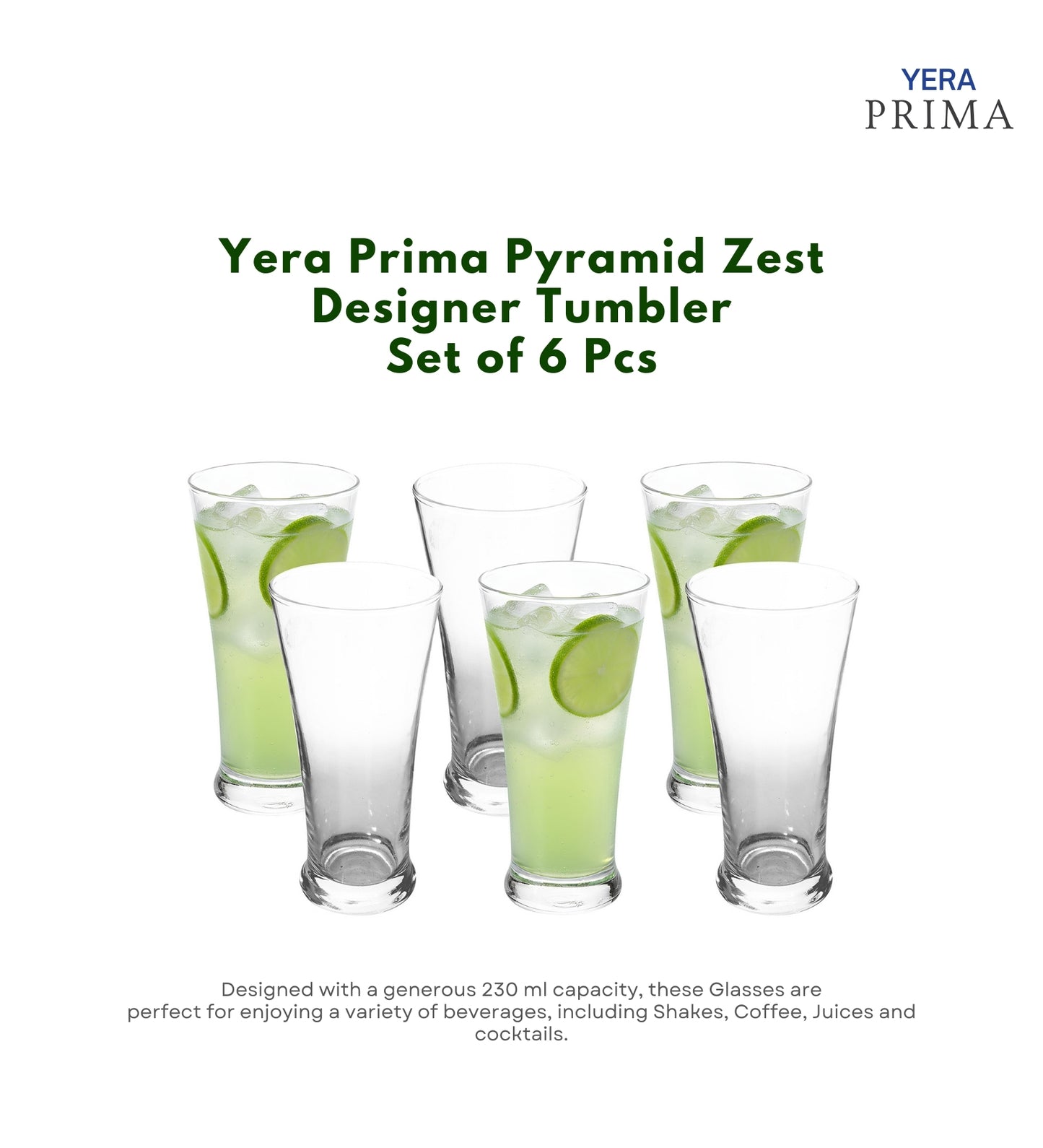 Yera Prima Pink Mocktail Cocktail Glasses 350 Ml