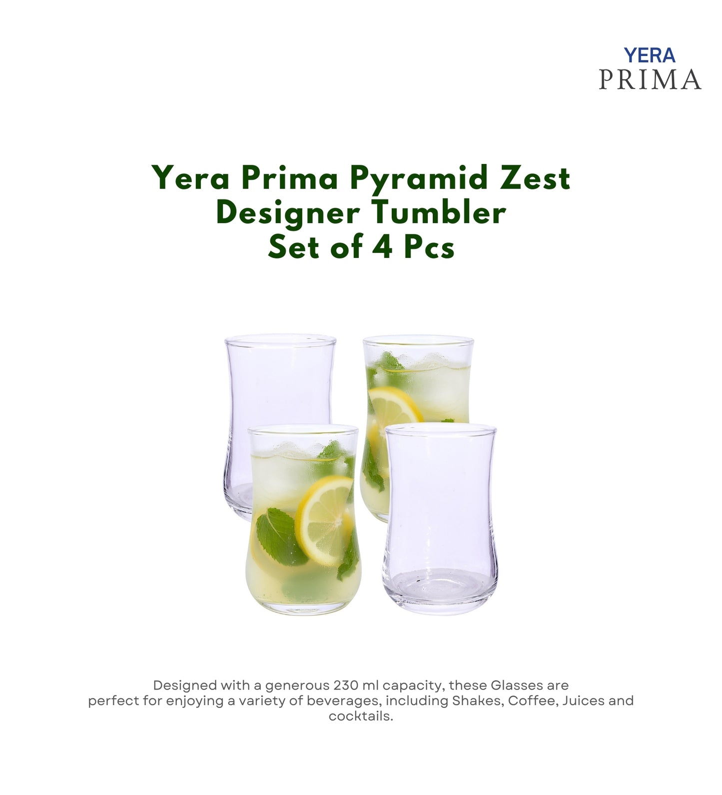 Yera Prima Bonn Zest Designer Tumbler 230 Ml