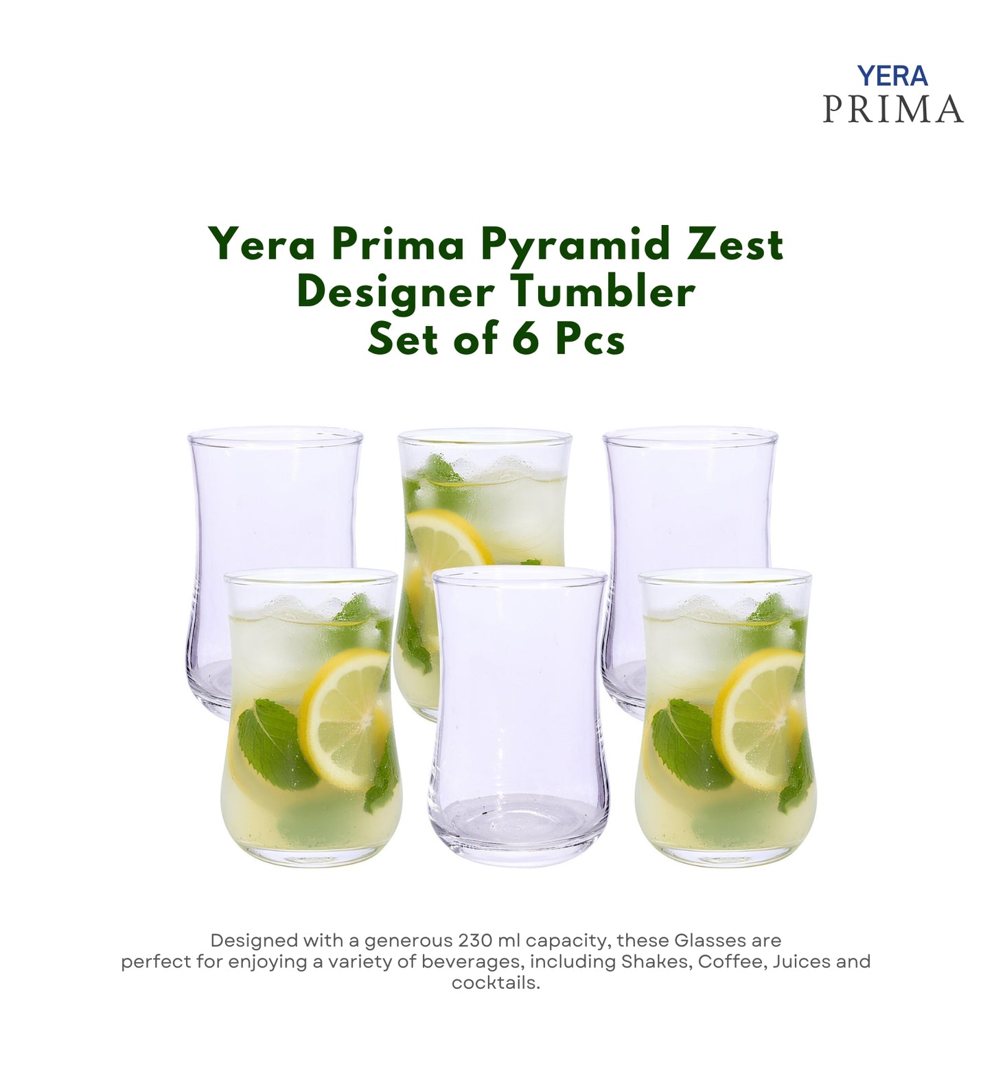 Yera Prima Bonn Zest Designer Tumbler 230 Ml