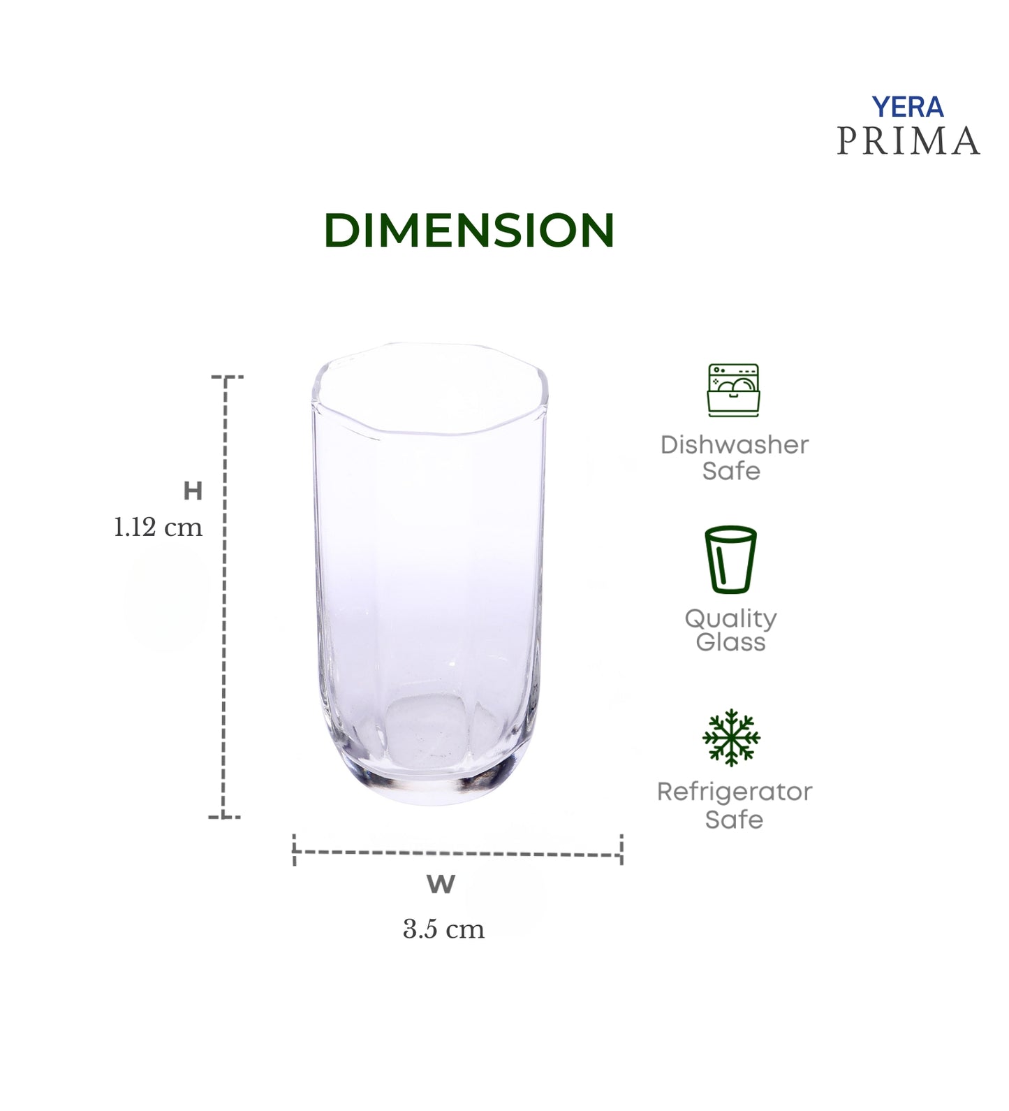 Yera Prima Aqua Water Juice Cocktail Glass 230 Ml