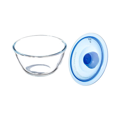 Sanjeev Kapoor Kingston High Borosilicate Mixing Bowl 1 PC 500 ML- Blue LId- with Gift Box