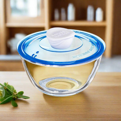 Sanjeev Kapoor Kingston High Borosilicate Mixing Bowl 1 PC 500 ML- Blue LId- with Gift Box