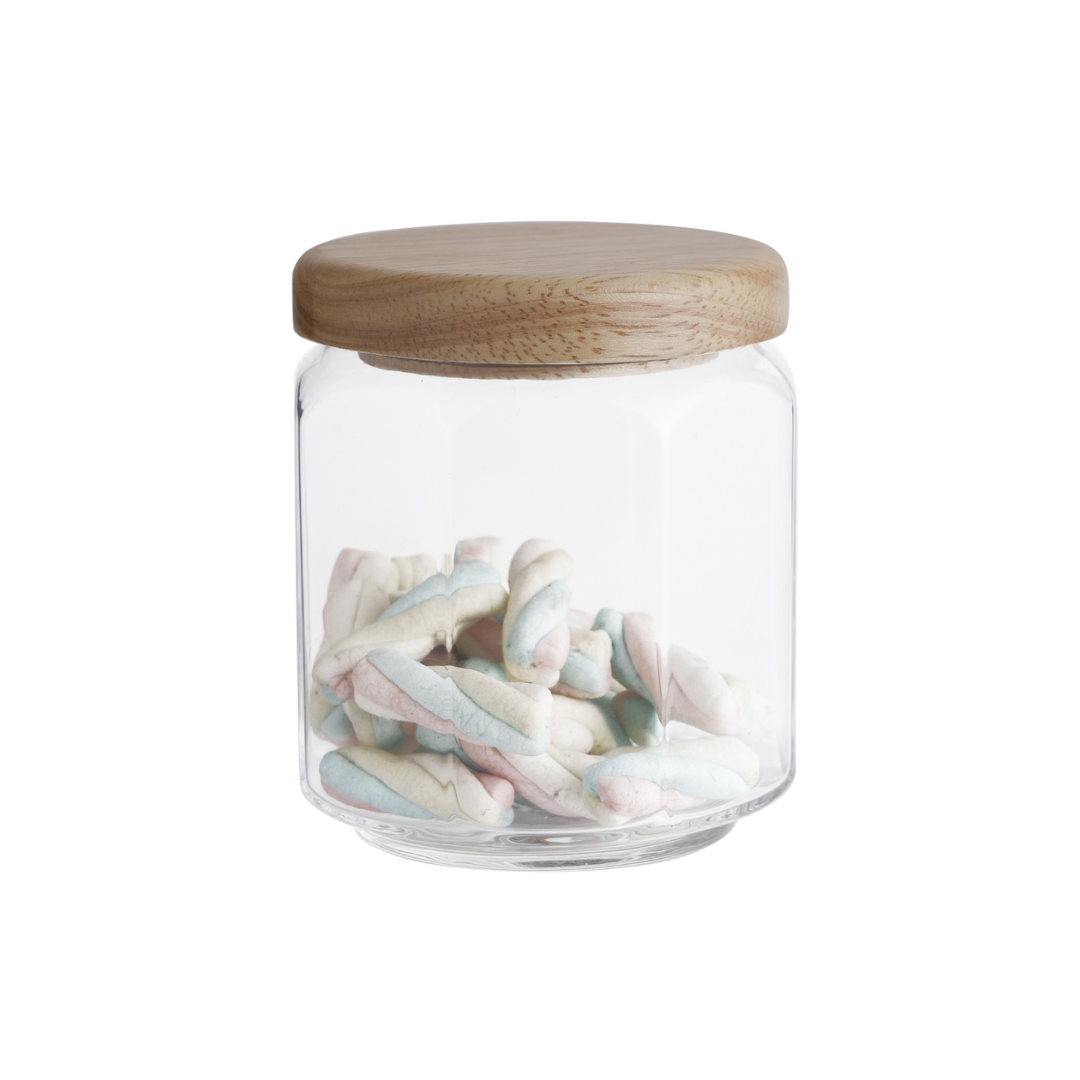 OCEAN 5B03918G0002 TULIP JAR 510 ML WOODEN LID, SET OF 6