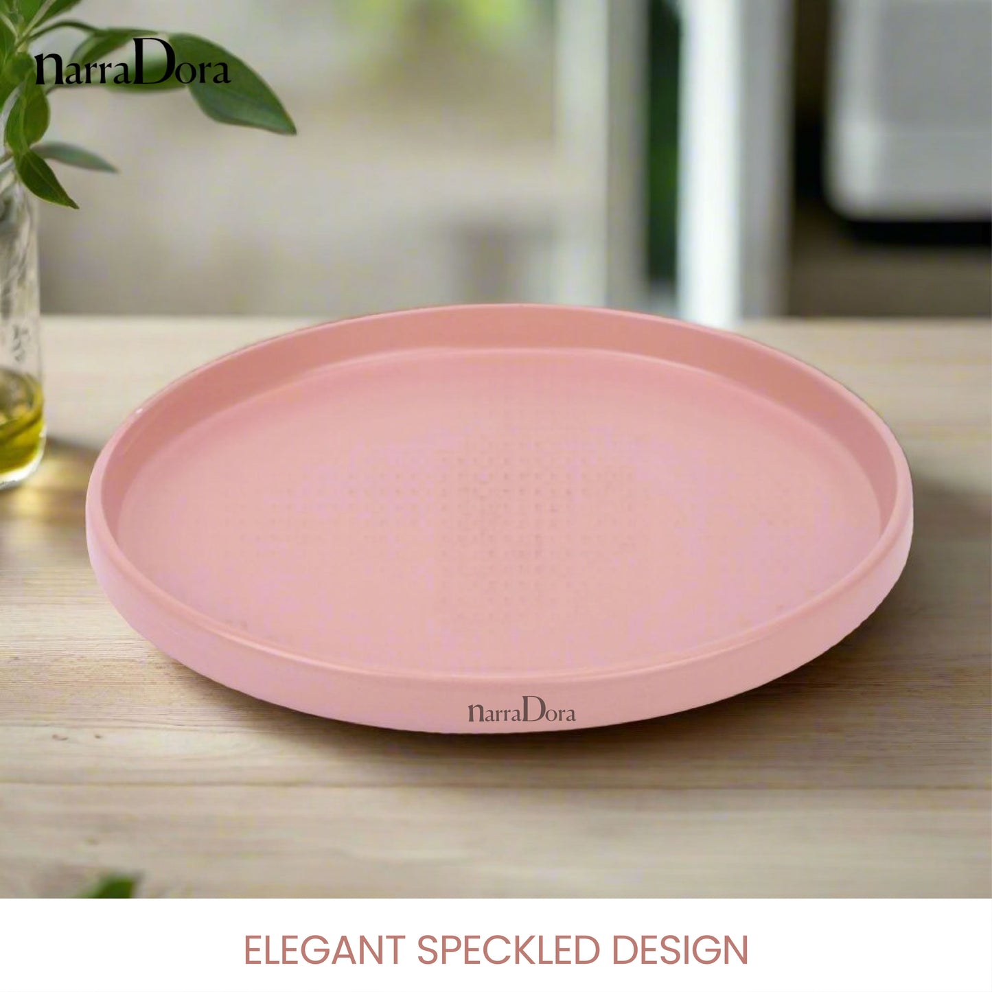 Narradora Zora Coupe Shape Dinner Plate | Premium Crockery Perfect for Gifiting | Lead & Cadmium Free, Mircowave & Dishwasher Safe | Stoneware | Matt Finish | Pink